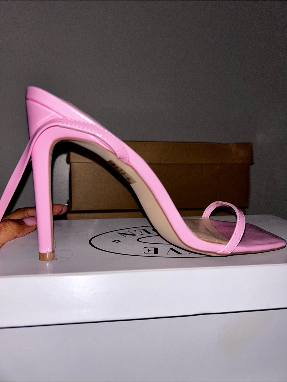 Steve Madden Pink Open-Toe Stiletto Slide